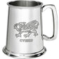 1 Pint Pewter Tankard Welsh Dragon Design Square Handle Perfect for Engraving