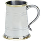 Pewter Tankard Brass Rimmed Chesterfield Plain 1pt Engravable Glass Base