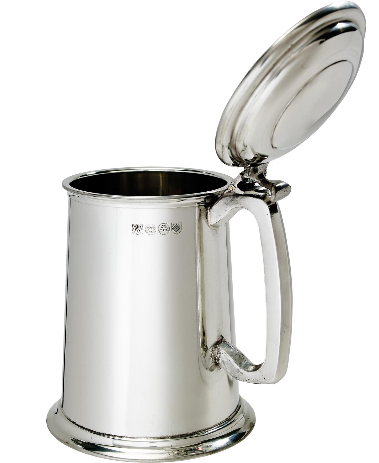 Pewter Lidded Tankard 1 Pint Polished with Touchmark Perfect for Engraving