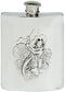 Angling Fishing Scene Hip Flask 4oz Kidney Shape Engravable on Back Ideal Gift