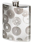 6oz Pewter Hip Flask Contemporary Millstones Design Bright Polished Screw Top