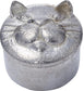 Child's Cat Trinket Box in Pewter Cat Head on Lid and Secret Mouse Inside