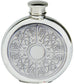 Pewter Round Flask Celtic Quad Design 6oz Screw Top Fine English Pewter