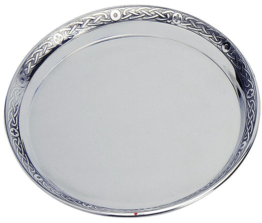 Pewter Plate Salver Presentation Plate with Celtic Band 17.7cm Engravable