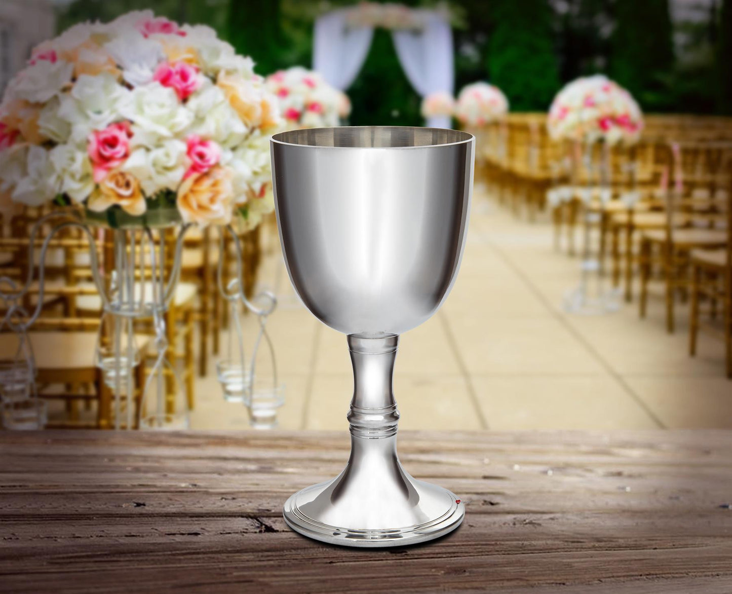 Pewter Red Wine Goblet 450ml Bright Polished Finish Perfect for Engraving