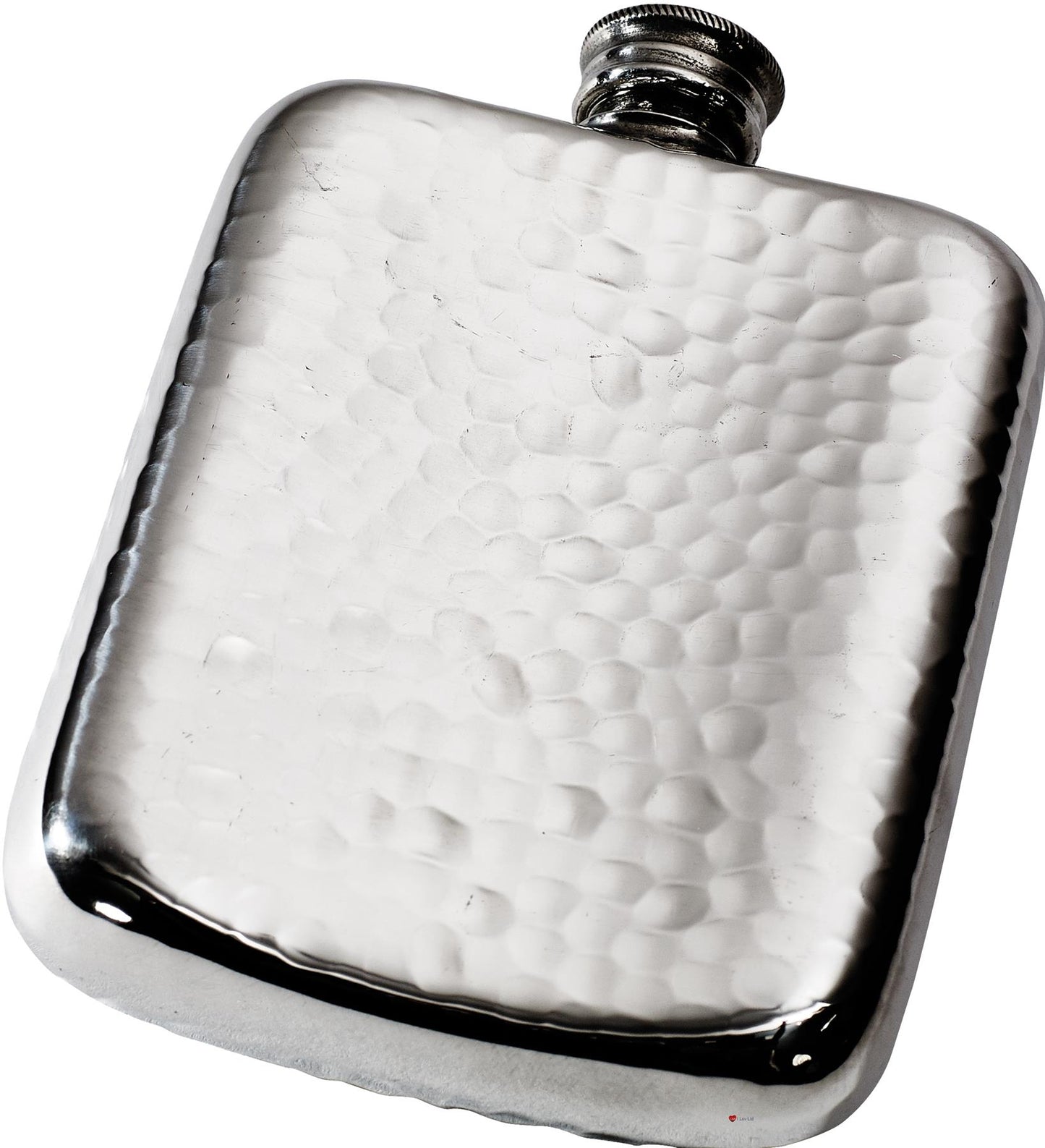 4oz Pocket Hip Flask Pewter with Hammered Finish Screw Top Pocket or Handbag