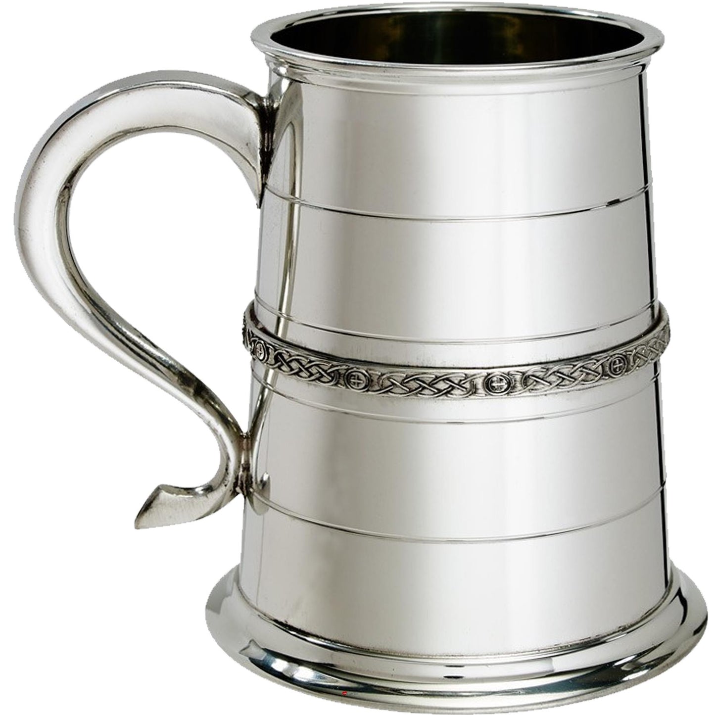 Pewter Tankard 1 Pint Lines and Celtic Band Touchmark Perfect for Engraving