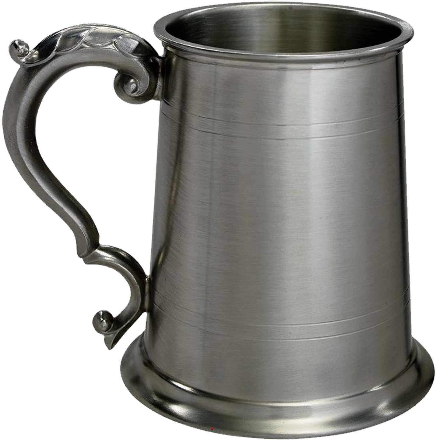 1 Pint Tankard Antique Pewter Double Lined Scroll Handle Perfect for Engraving