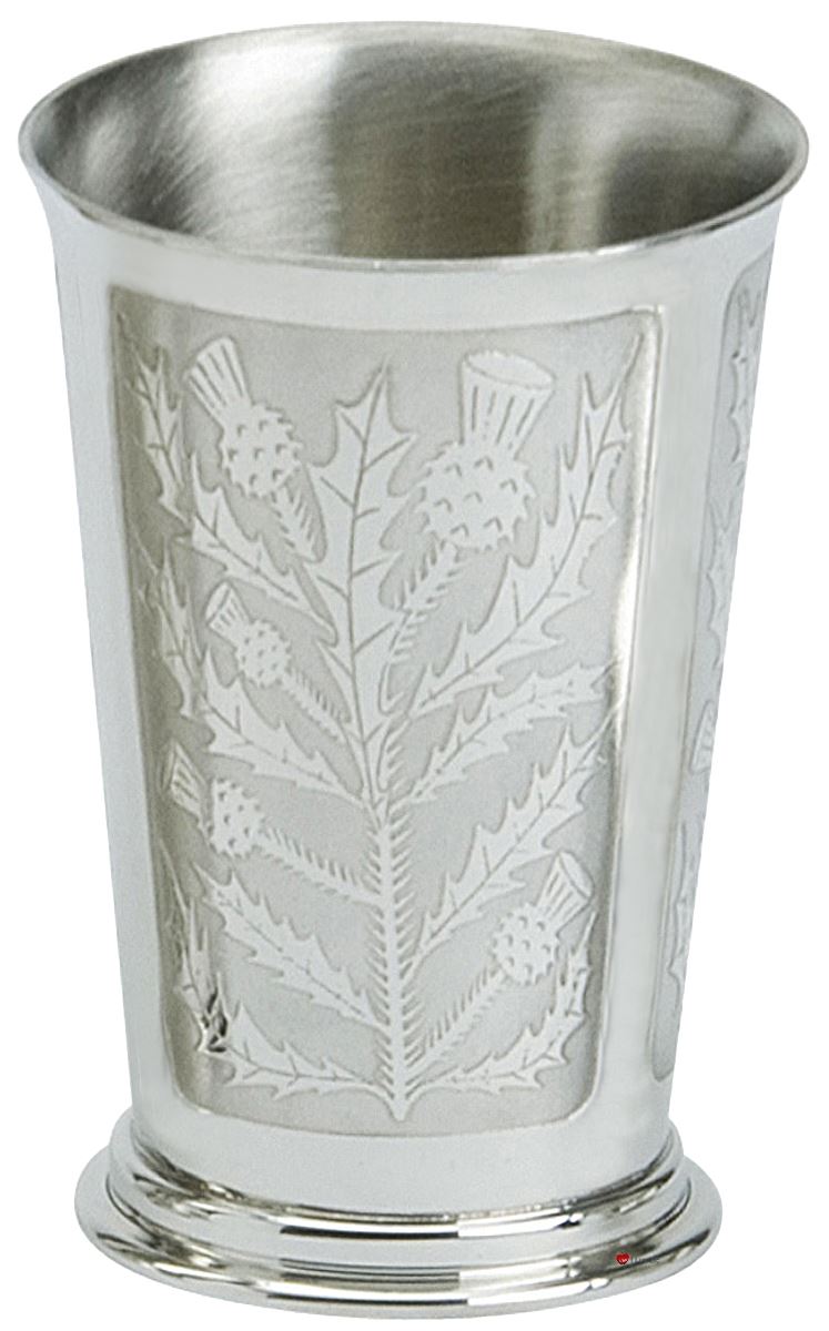 Thistle Pewter Beaker Scottish Thistle Wrap Drinks and Water