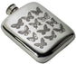 4oz Flask Pewter Butterfly Design Embossed Polished Screw Perfect for Engraving