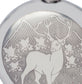 6oz Round Hip Flask With Embossed Stag Design Great Gift Made From Pewter