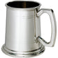 Tankard Half Pint Plain Double Lines Square Handle Pewter Perfect for Engraving