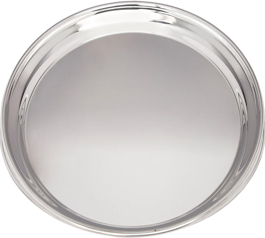 Large Round Pewter Tray Salver 240mm Wide Bright Polished Perfect for Engraving