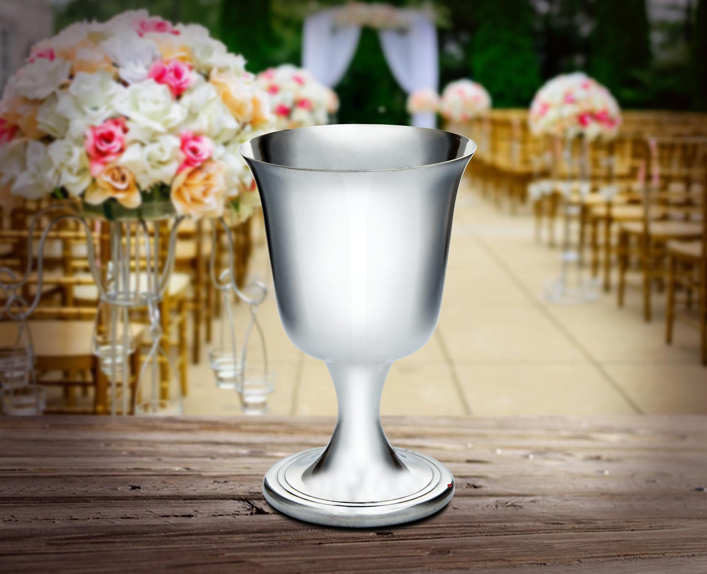 Pewter Goblet Small Bell Shaped 100 ml Spun Bright Finish Perfect for Engraving