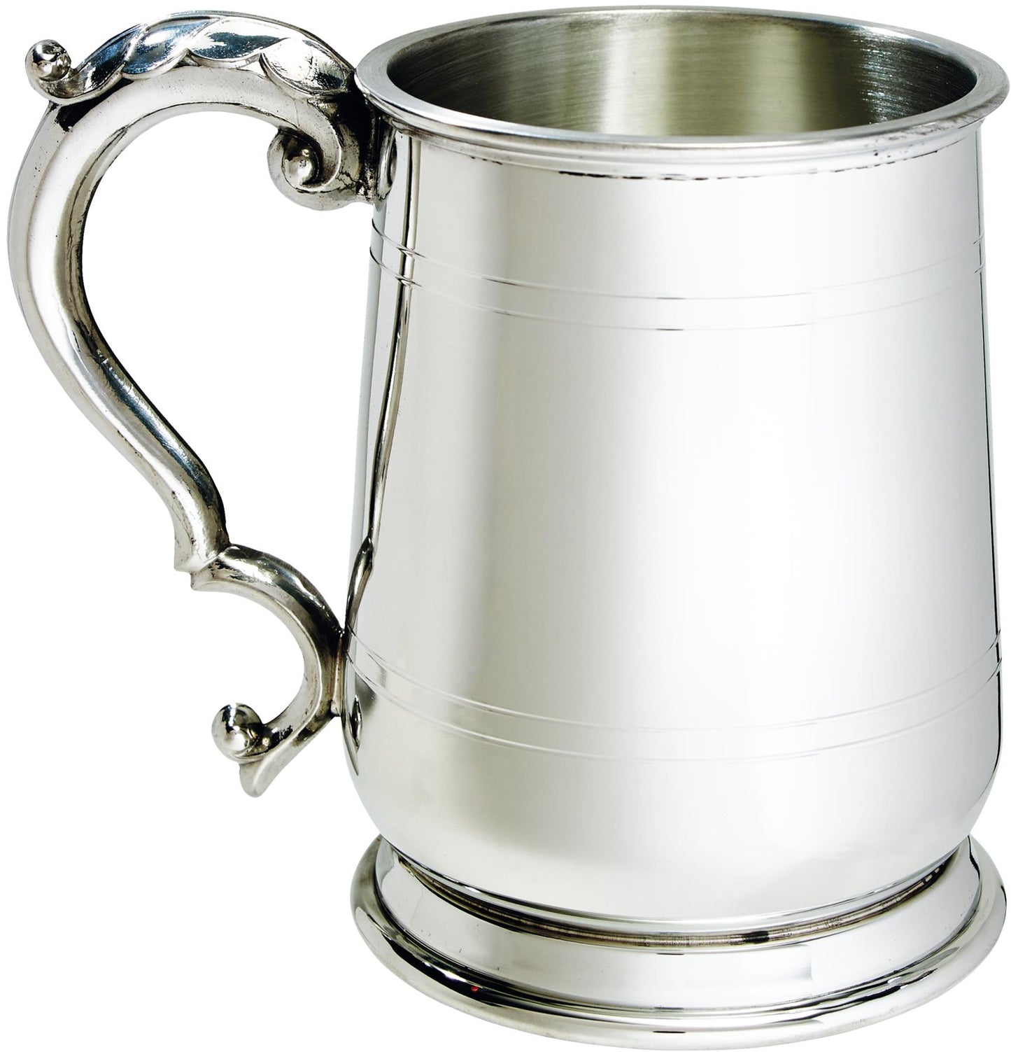 Pewter Tankard 1 Pint Jacobean Shaped Double Lines Perfect for Engraving