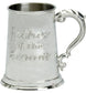 Mens Pewter Tankard with Father of the Groom Embossed Design Ideal Gift 1 Pint