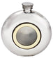 6oz Round Hip Flask Brass Porthole Bright Polished Screw Perfect for Engraving