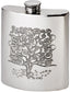 6oz Hip Flask with Tree of Life Tree Design Polished Screw Perfect for Engraving