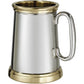 Pewter Heavy Tankard 1 Pint Wortley Brass Rim Base Detail Perfect for Engraving