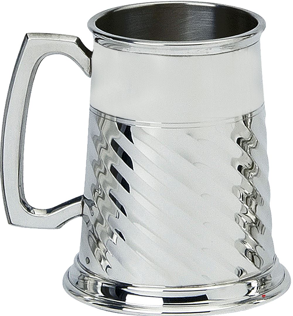 Pewter Tankard Handmade 1pt Celtic Lines Polished Finish Engravable