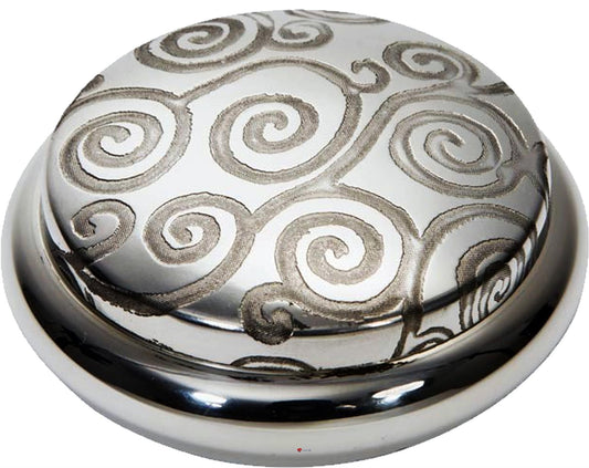 Pewter Trinket Box Embossed Tree of Life Design on Lid Georgian Shaped