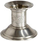 4 inch Pewter Medieval 2 inch Pillar Candle Holder with Period Motif Band