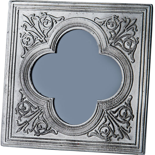 Single Photo Frame 4 x 4 Inch Medieval Quatrefoil Pattern Perfect for Engraving