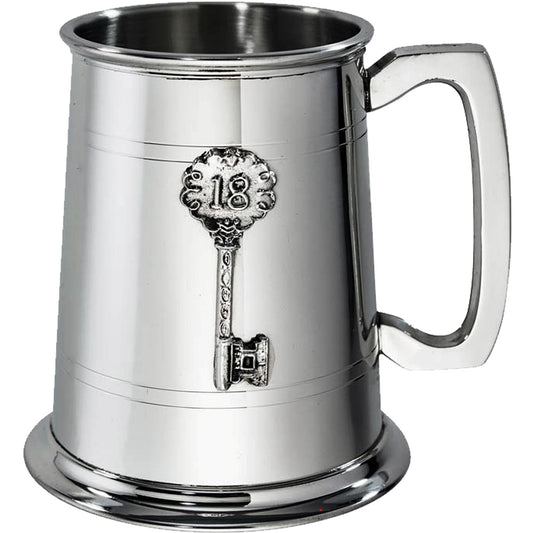 Pewter Beaker 18th Birthday Key 1 Pint Straight Shaped Perfect for Engraving