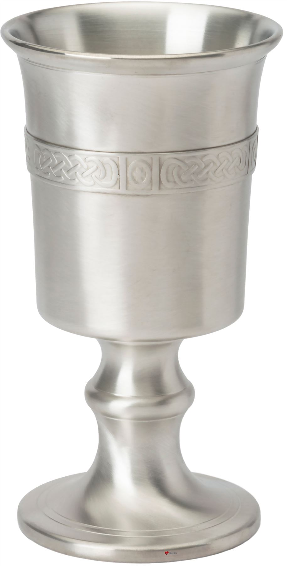 370ml Satin Finish Pewter Chalice with Celtic Banding Great Gift