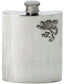 Embossed Rampant Lion Design 6oz Hip Flask Kidney Shape Engravable