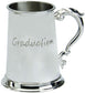 Graduation Gift Embossed 1pt Pewter Tankard "Graduation" Ornate Engravable