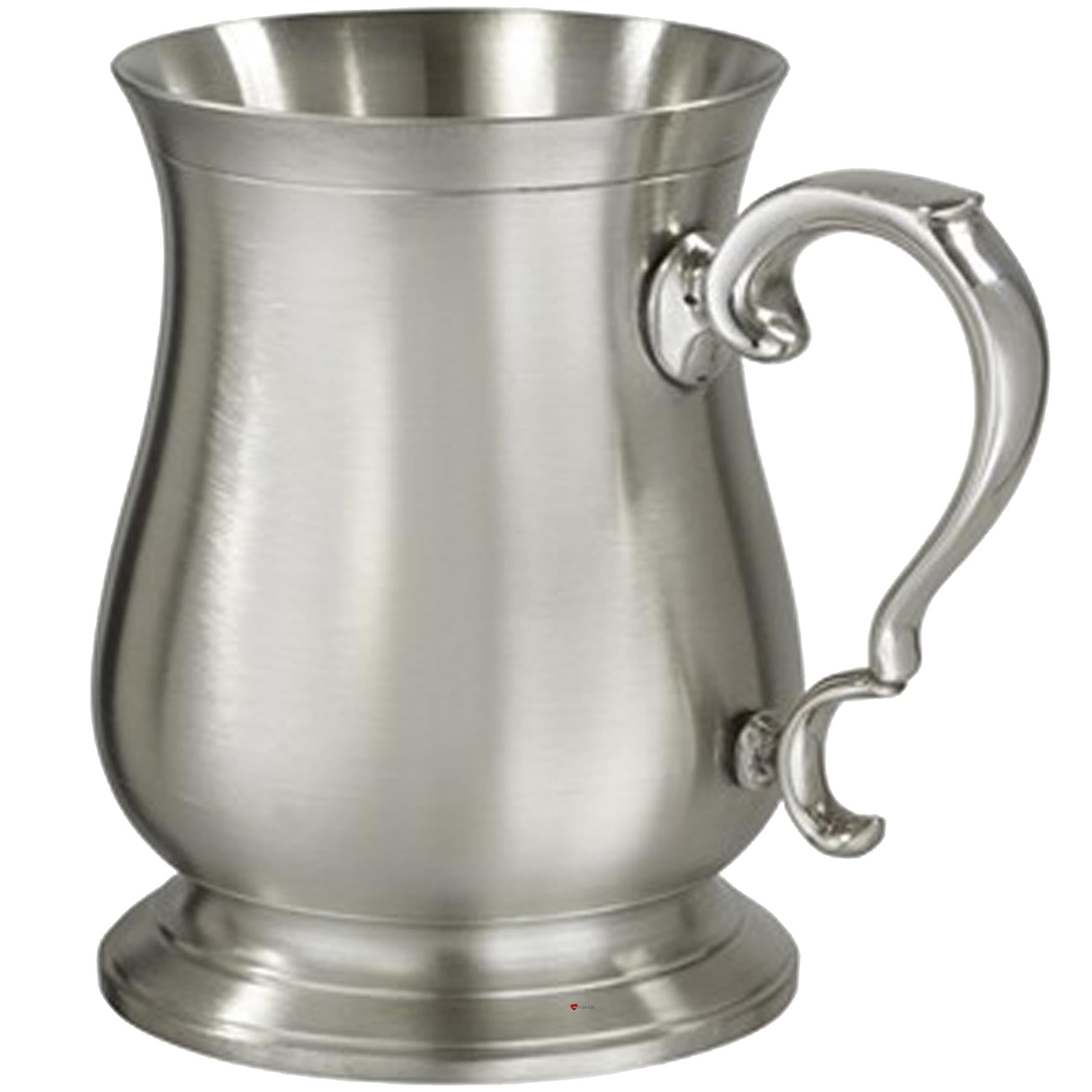 Extra Heavy Hand Cast 1 Pint Pewter Abbey Bell Tankard Satin Finish