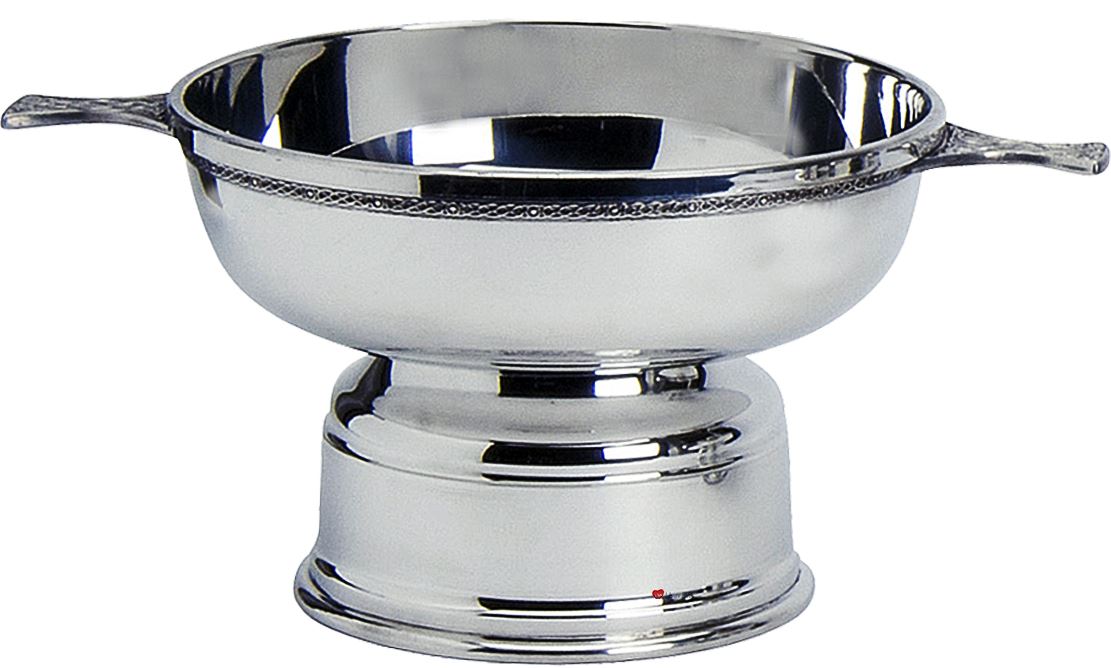 Scottish Quaich Christening Gift Cup of Friendship Pewter Plinth Engravable 2"