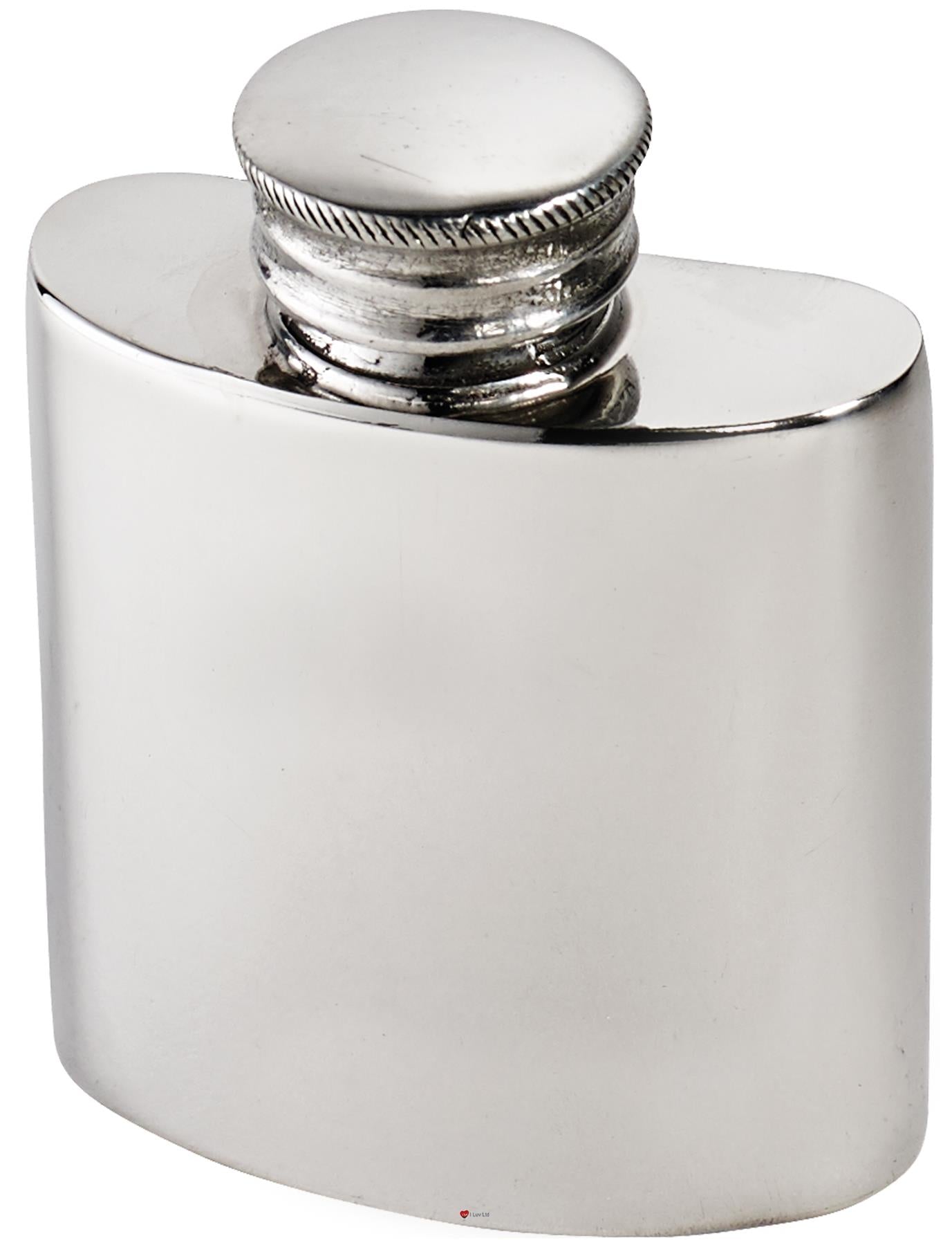 1 oz Slim Pewter Spirit Flask in Plain Polished Screw Top Perfect for Engraving