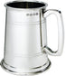 Pewter Tankard 1 Pint Broad Rim Double Lines Touchmark Perfect for Engraving