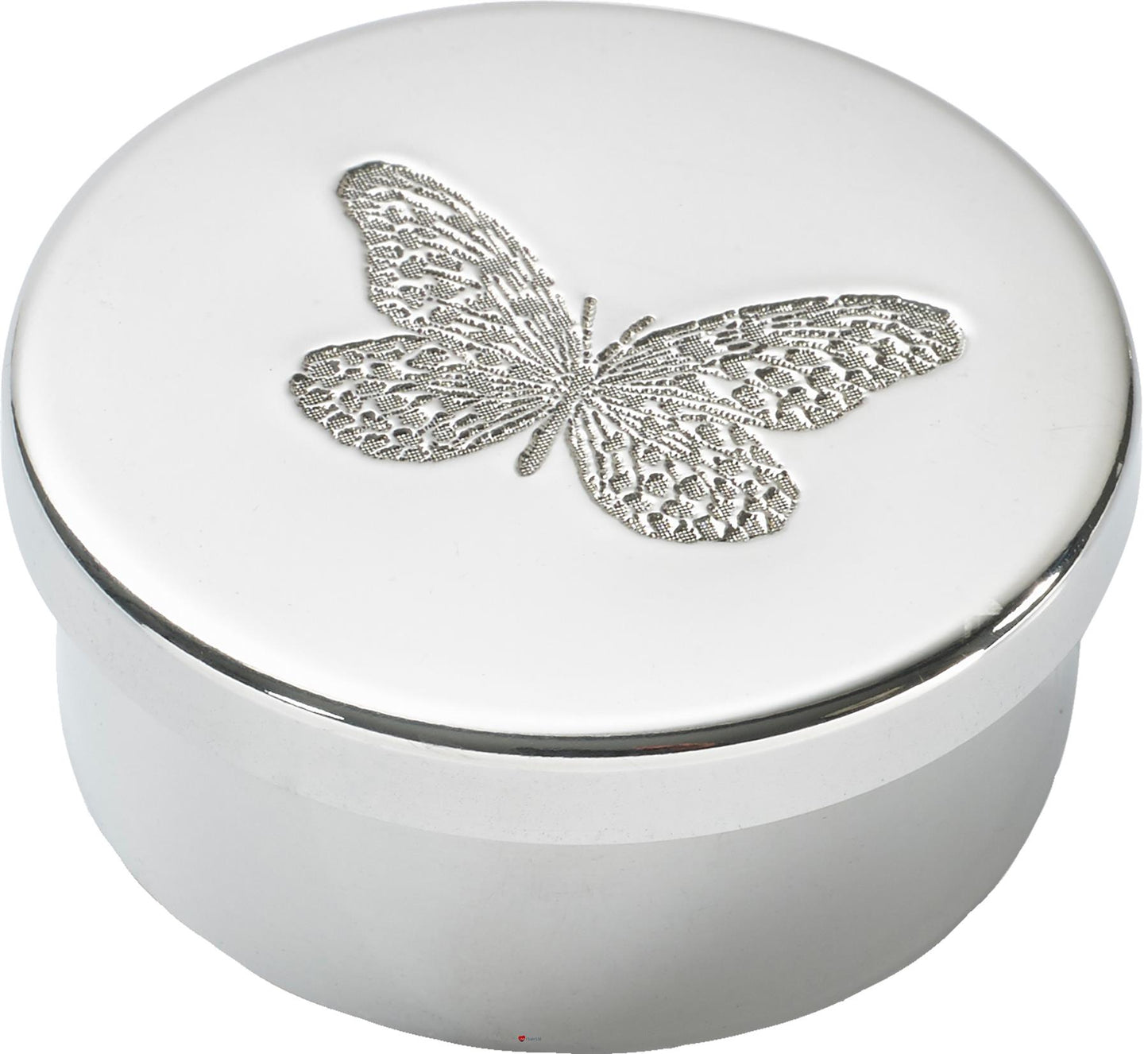 Pewter Trinket Box Single Butterfly Design Georgian Shaped Perfect for Engraving