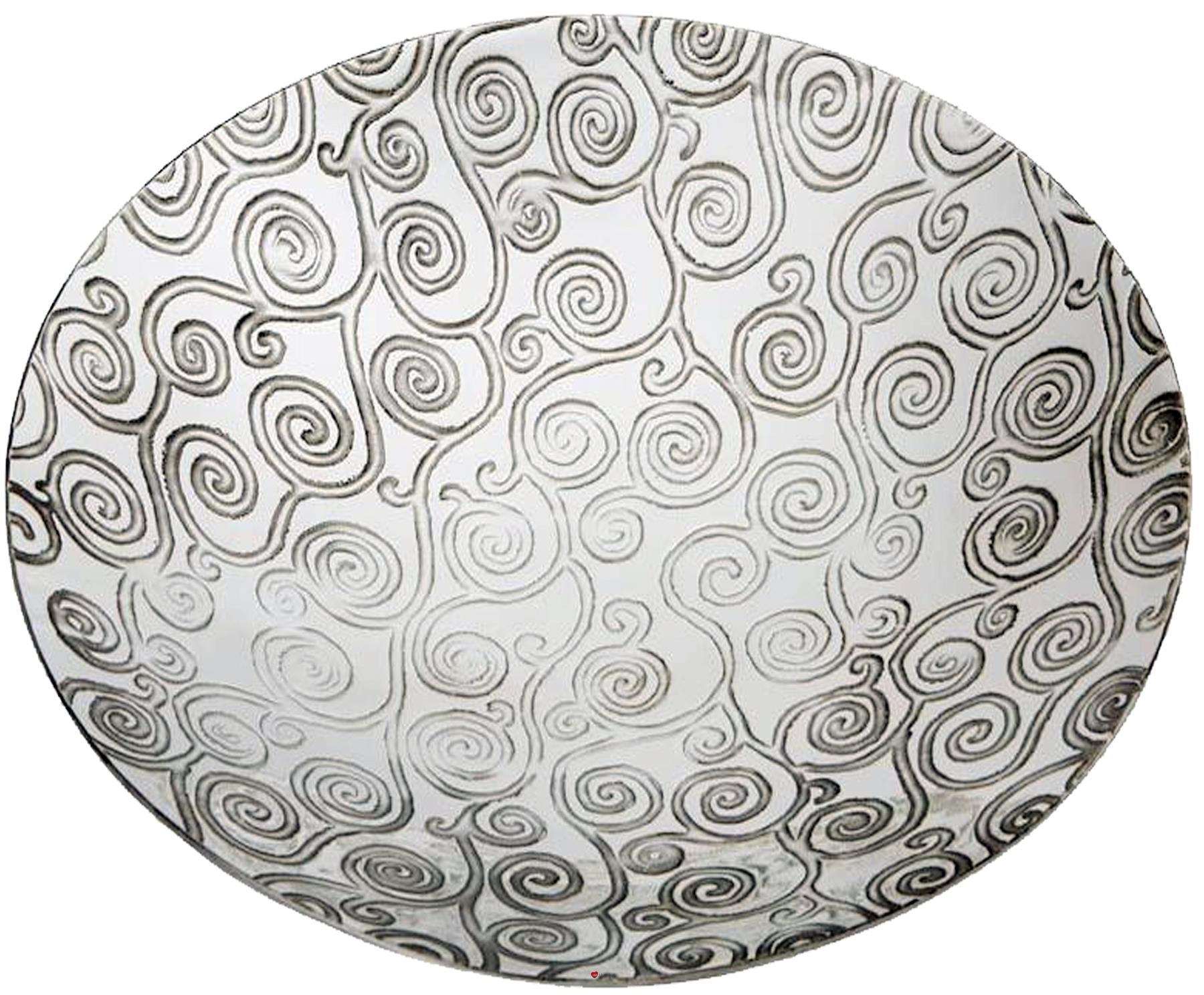 Large 8" Footed Pewter Bowl with Tree of Life Design Perfect for Engraving