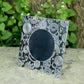 Pewter Single Photo Frame 4x4 Inch Retro Inspired Pattern Perfect for Engraving