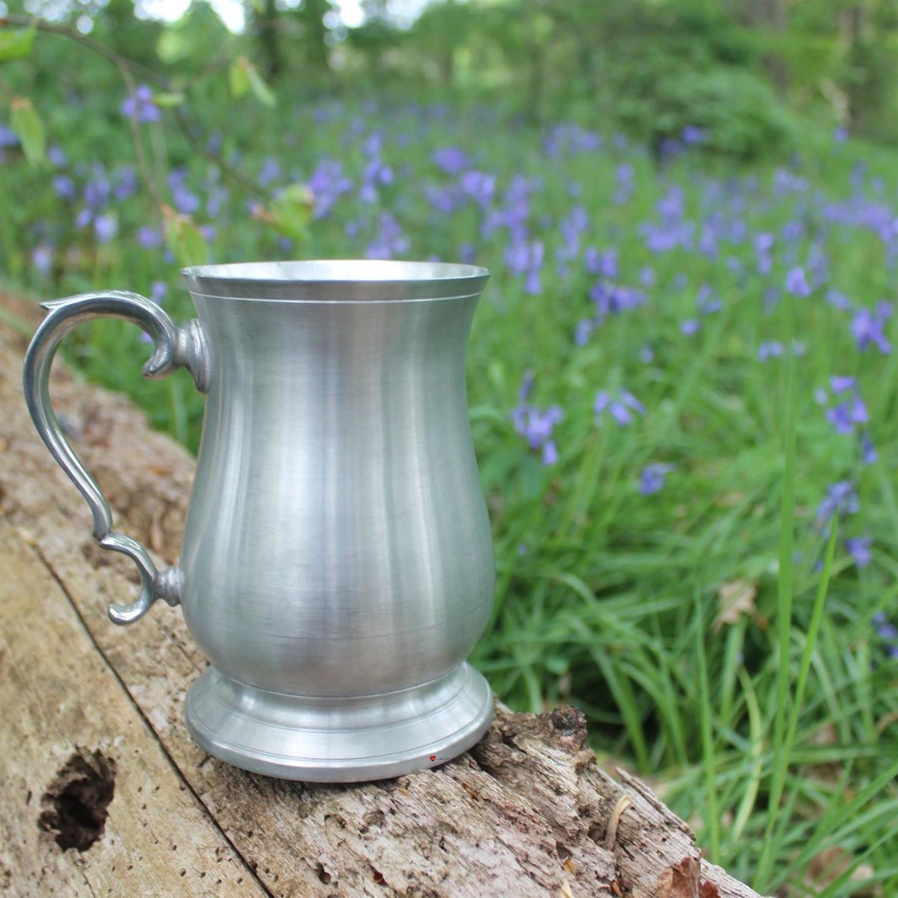 Extra Heavy Hand Cast 1 Pint Pewter Abbey Bell Tankard Satin Finish