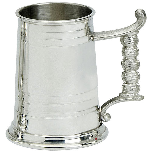 Pewter Tankard Rope Style Handle 1pt Fine English Pewter Ideal for Engraving