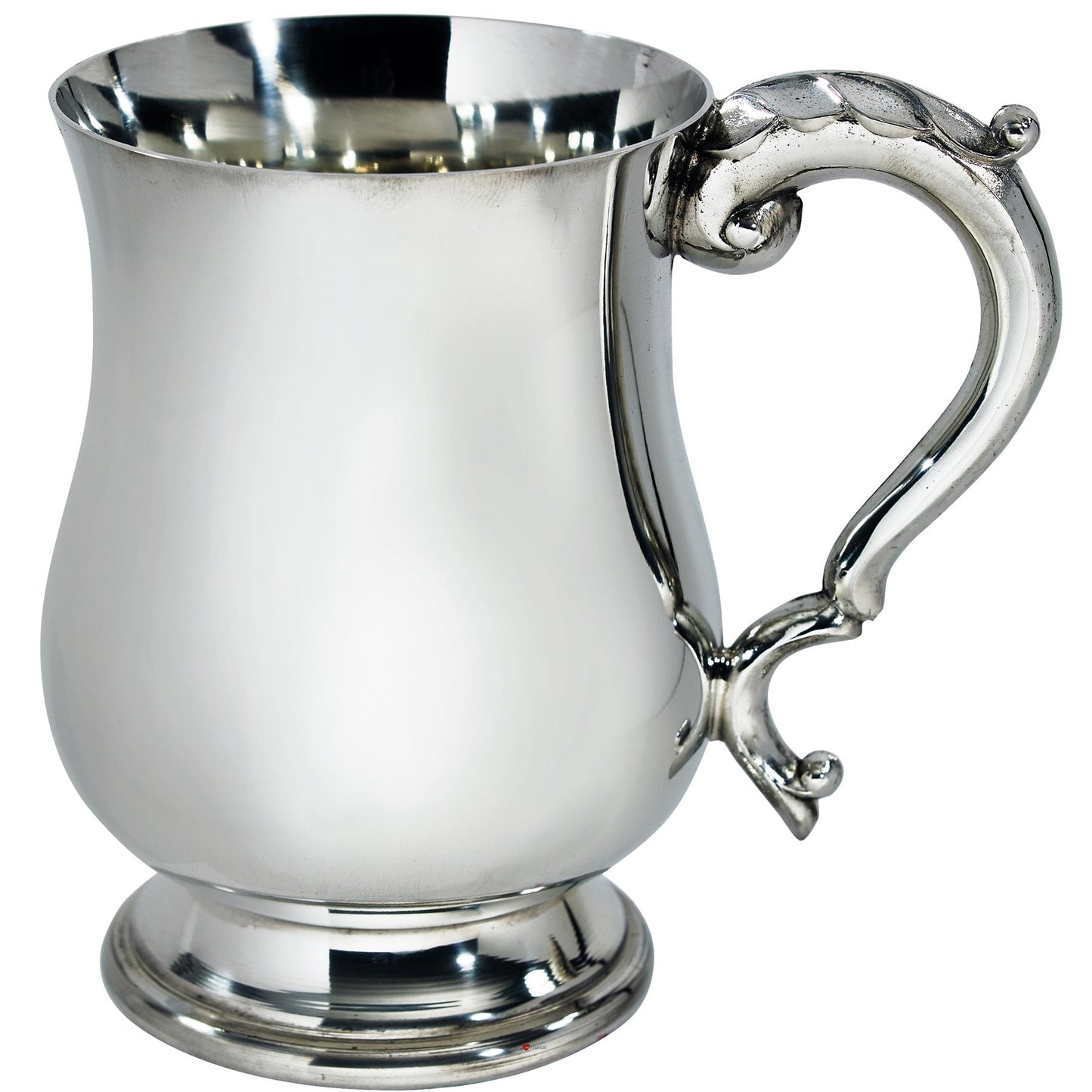 Half Pint Tankard Georgian Style Body Scroll Handle Bright Perfect for Engraving