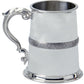 Pewter Tankard Handmade Embossed English Band Polished 1pt Ornate Engravable