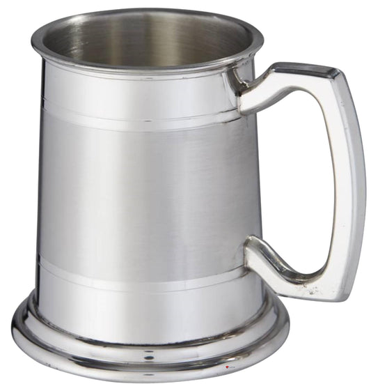 Half Pint Pewter Tankard Part Satin Band Square Handle Perfect for Engraving