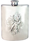 Angling Fishing Scene Hip Flask 6oz Kidney Shape Engravable on Back Ideal Gift