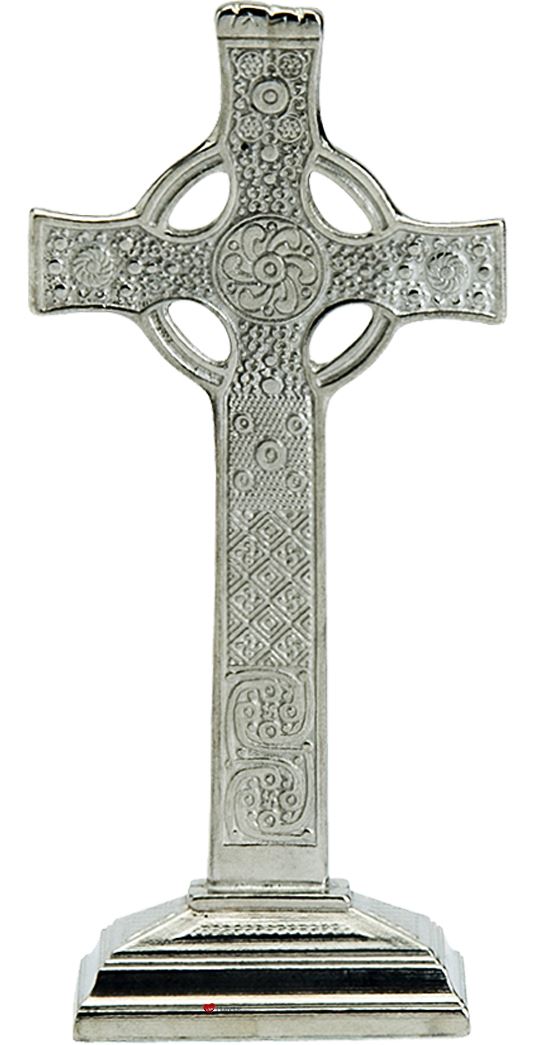 Crucifix Cross Scottish Celtic Iona Fine Pewter Free-standing 177mm