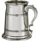 Pewter Heavy Tankard 1 Pint Old London Beaded Knurled Ring Perfect for Engraving