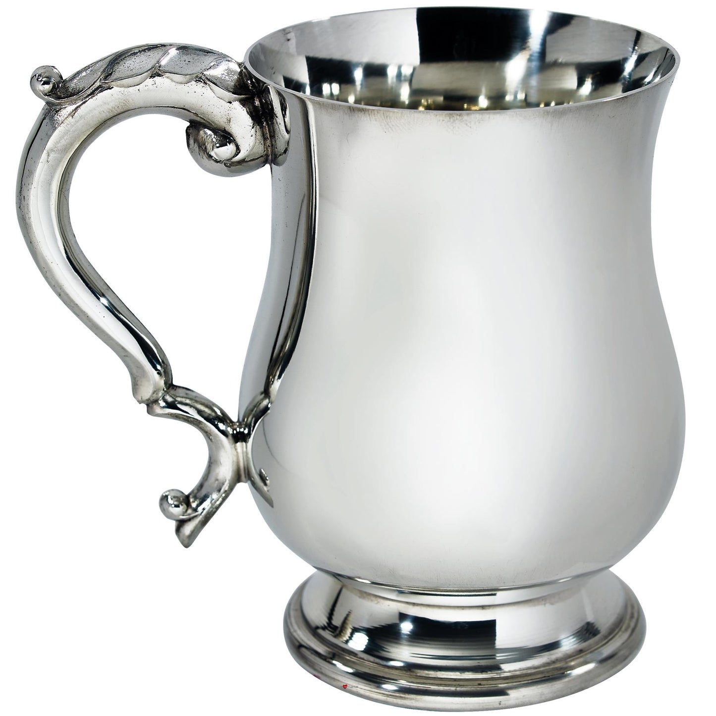 Half Pint Tankard Georgian Style Body Scroll Handle Bright Perfect for Engraving