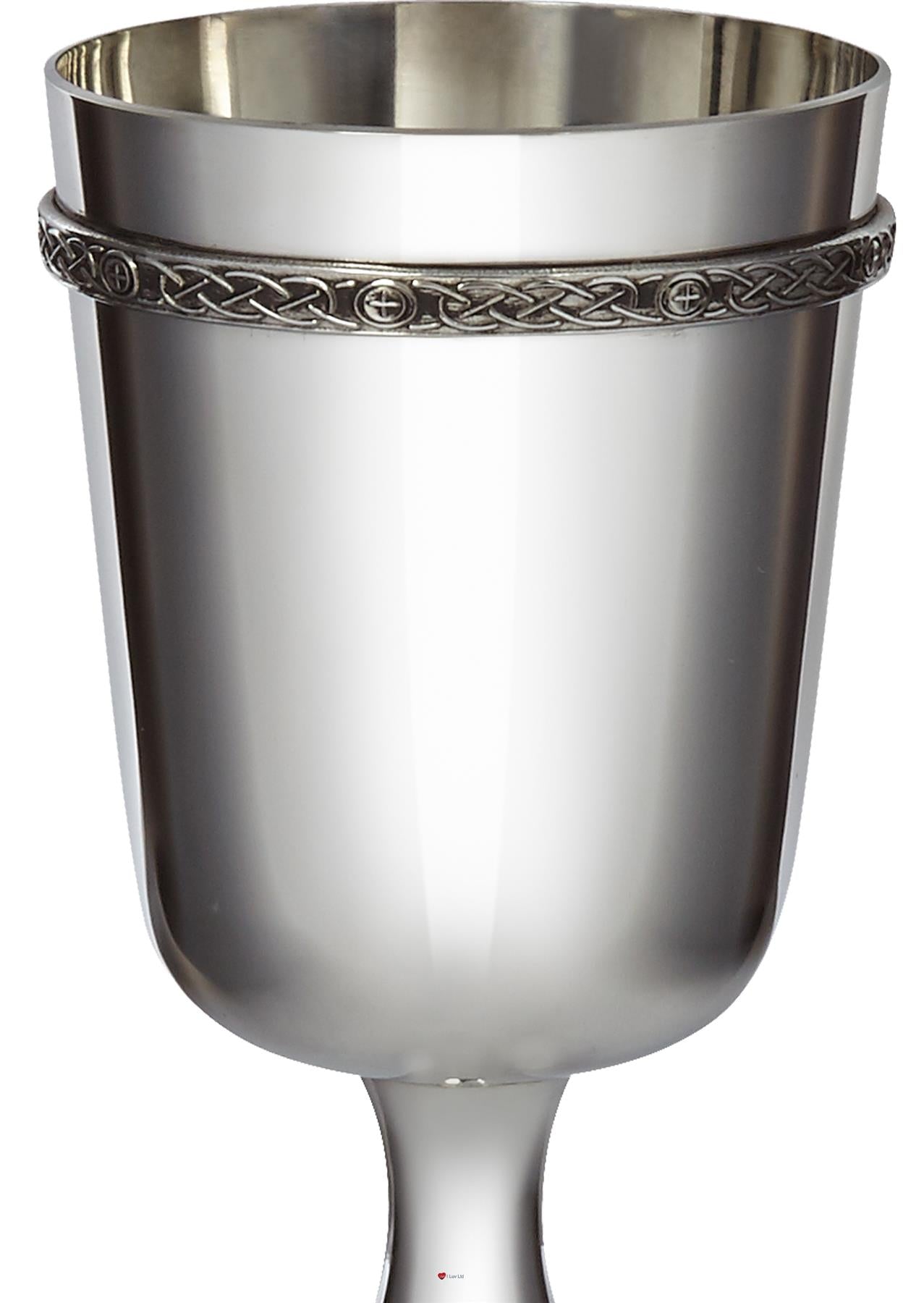 Celtic Band Goblet Pewter 300ml Bright Polished Finish Perfect for Engraving