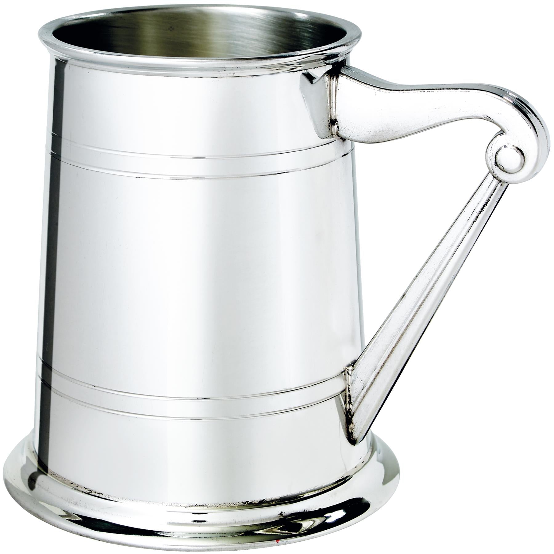 Pewter Tankard 1 Pint Plain Double Lined Irish Harp Handle Perfect for Engraving