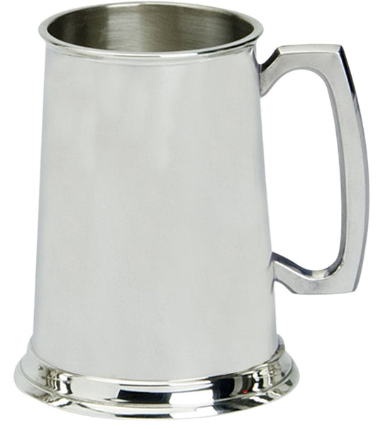 Pewter Tankard Handmade 1pt Plain Design Traditional Shape Fine English Pewter